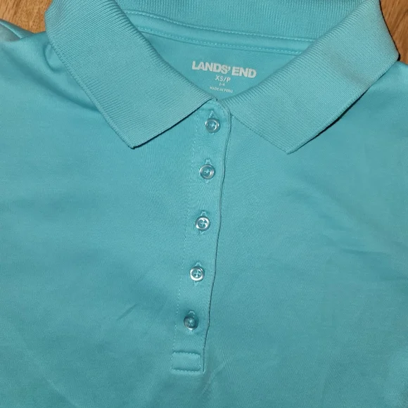 Lands' End teal Polo Shirt x-small - Picture 2 of 9